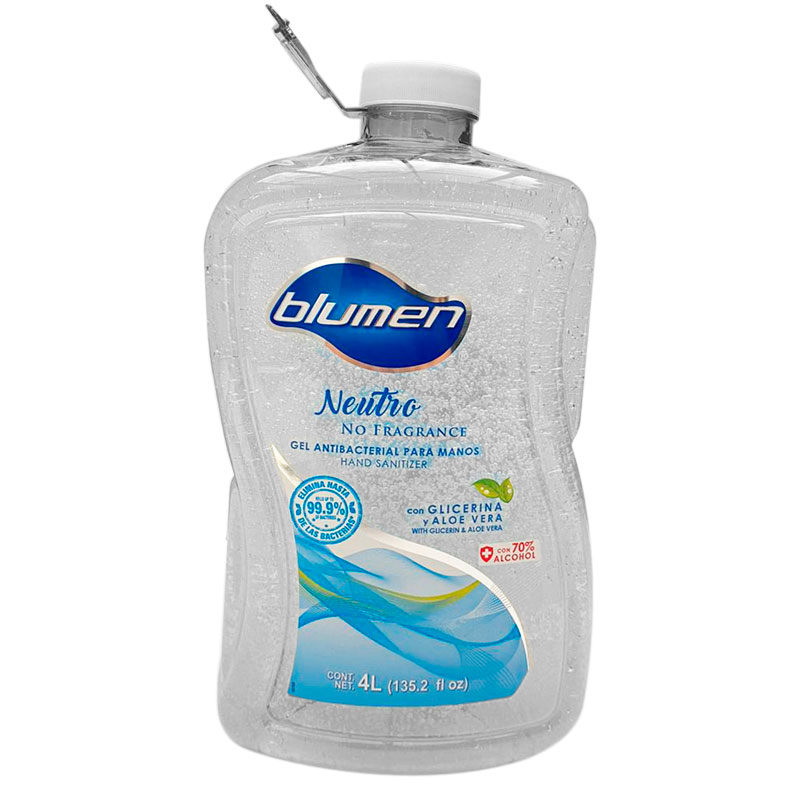 Gel Antibacterial Para Manos Blumen Hand Sanitizer de 4 litros