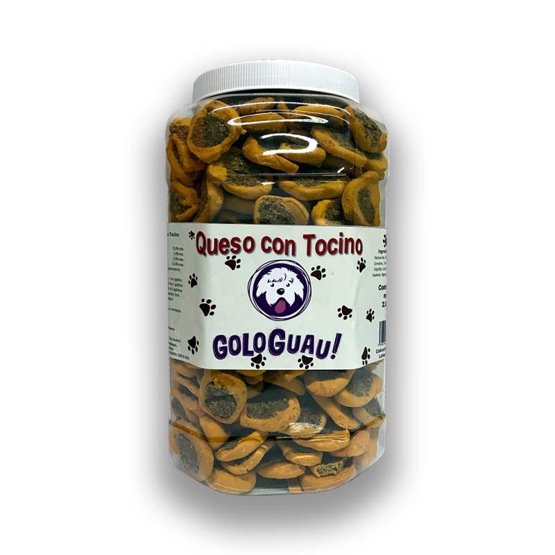 300 Galletas Para Perro Premios Sabor Queso Y Tocino Bote 2 Kilos Gologuaus