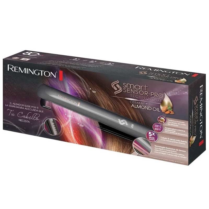 Plancha Alaciadora Aceite de Almendras Pantalla Digital Remington Smart Pro Sensor