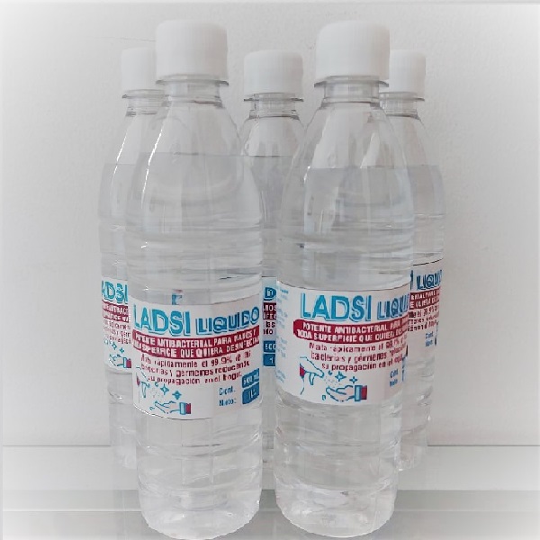 Paquete de 5 Pzas - Potente Líquido AntiBacterial Desinfectante para Manos y Superficies 500ml.