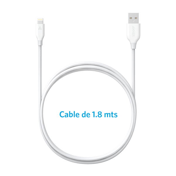 Cable Anker PowerLine Lightning 1.8m Blanco