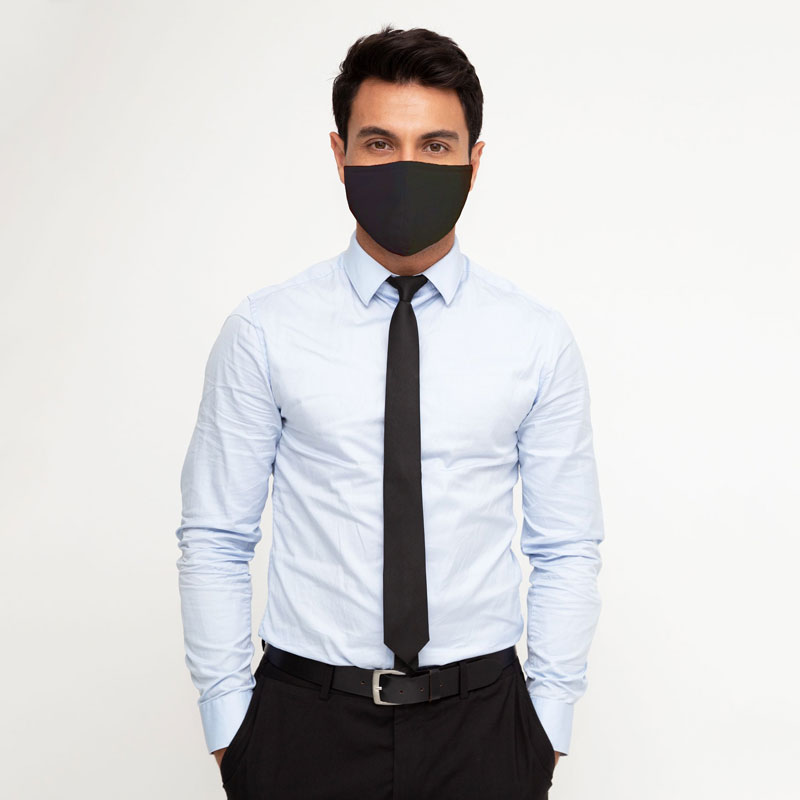 Mascarilla Antiviral Cubreboca Anti-Microbiana Con Fibra De Plata Silvadur® Negro (L/g)