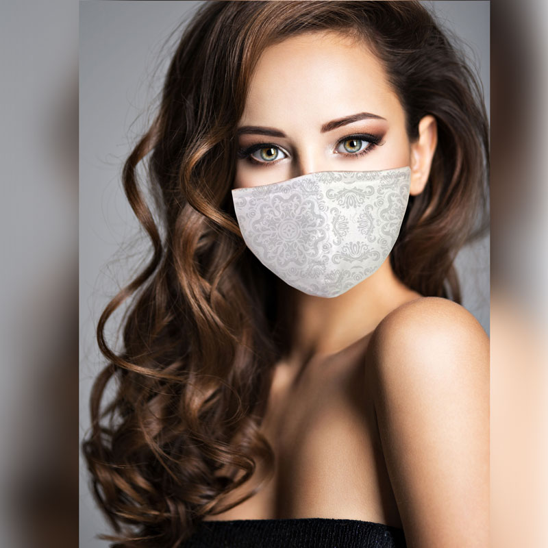 Mascarilla Facial Cubreboca Lavable Anti-Microbiana Con Fibra De Plata Silvadur® Vintage (L/g)