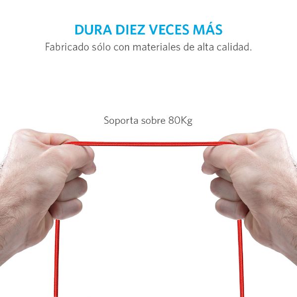 Cable Anker Micro USB PowerLine 1.8m Rojo