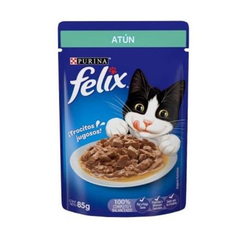  Alimento para gato Felix trocitos jugosos de atún 85 gr