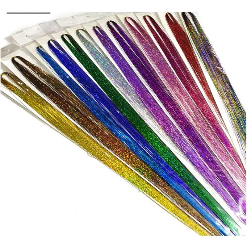 12 Extensiones De Glitter Para El Cabello, 140 hilos