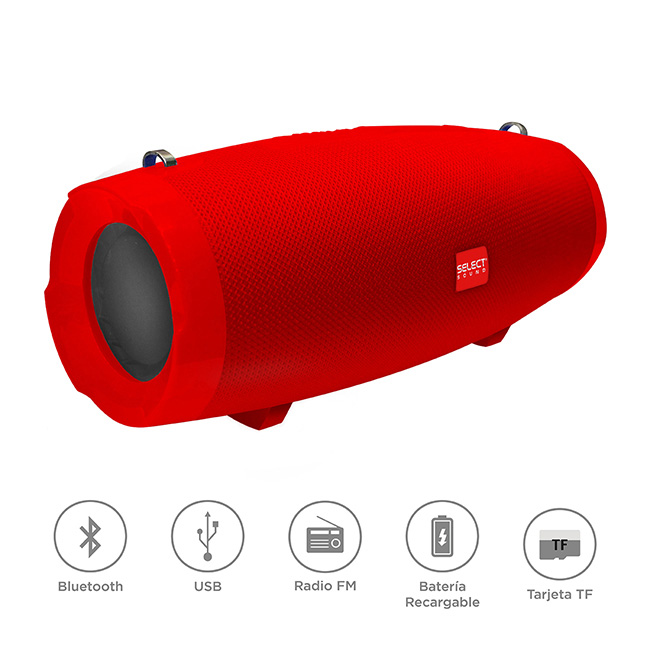 Bocina Portatil Recargable Bullet Select Sound BT222 con Tws, Bluetooth