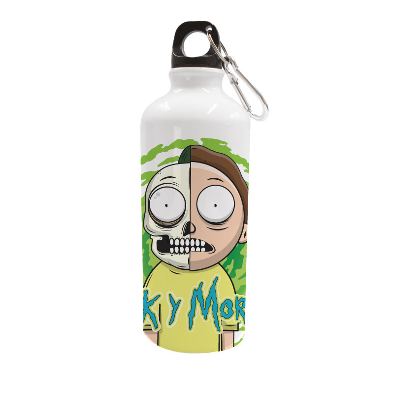 BOTELLA DEPORTIVA DE ALUMINIO DISEÑO RICK Y MORTY PAQUETE DE 2 BOTELLAS DE 600 ML HEROE SHOP 