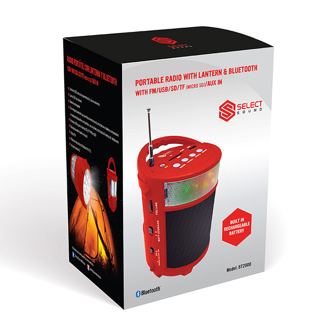 Radio Bocina Linterna Portatil Select Sound BT2000 con Bluetooth