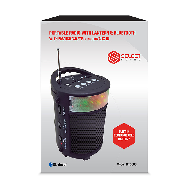 Radio Bocina Linterna Portatil Select Sound BT2000 con Bluetooth