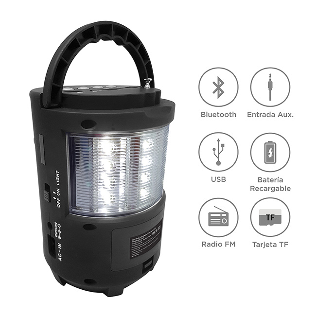 Radio Bocina Linterna Portatil Select Sound BT2000 con Bluetooth