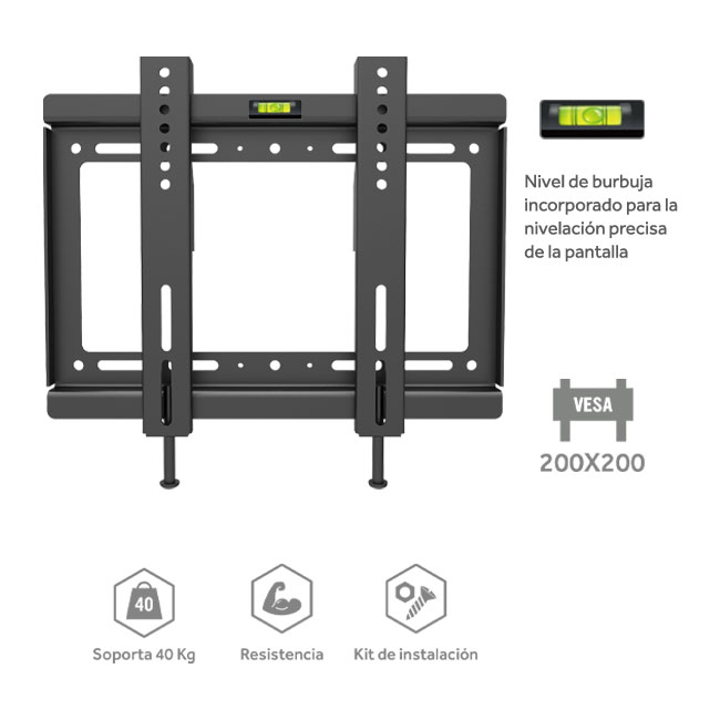 Soporte De Pared Fijo Para Pantalla - Monitor 14 A 42. Incluye Cable Hdmi  