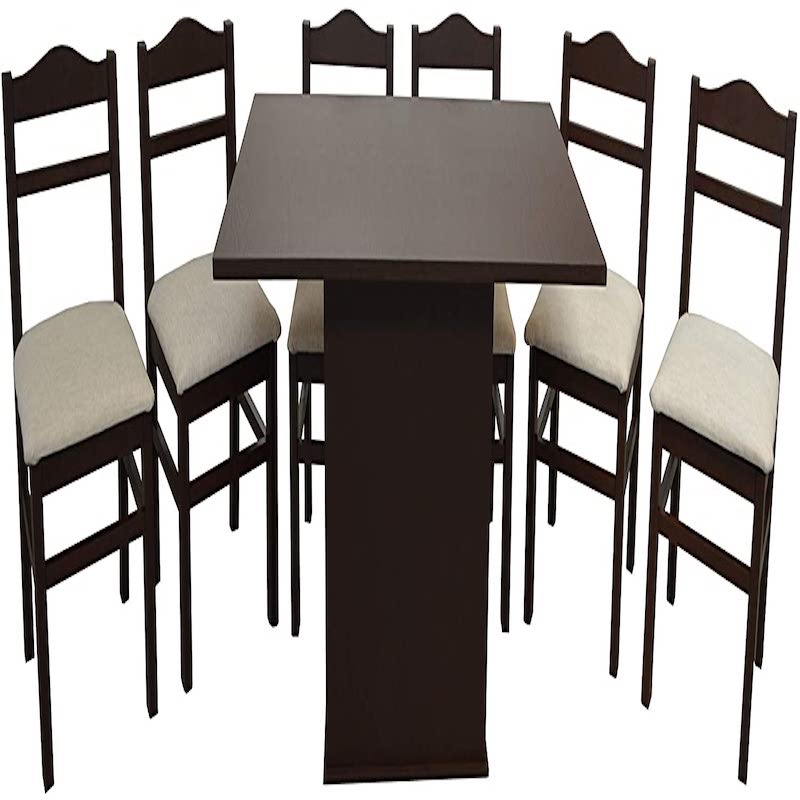 Set de Comedor Eco - 6 sillas, MDF, Comedor Moderno, Silla Moderna, Mesa de Comedor