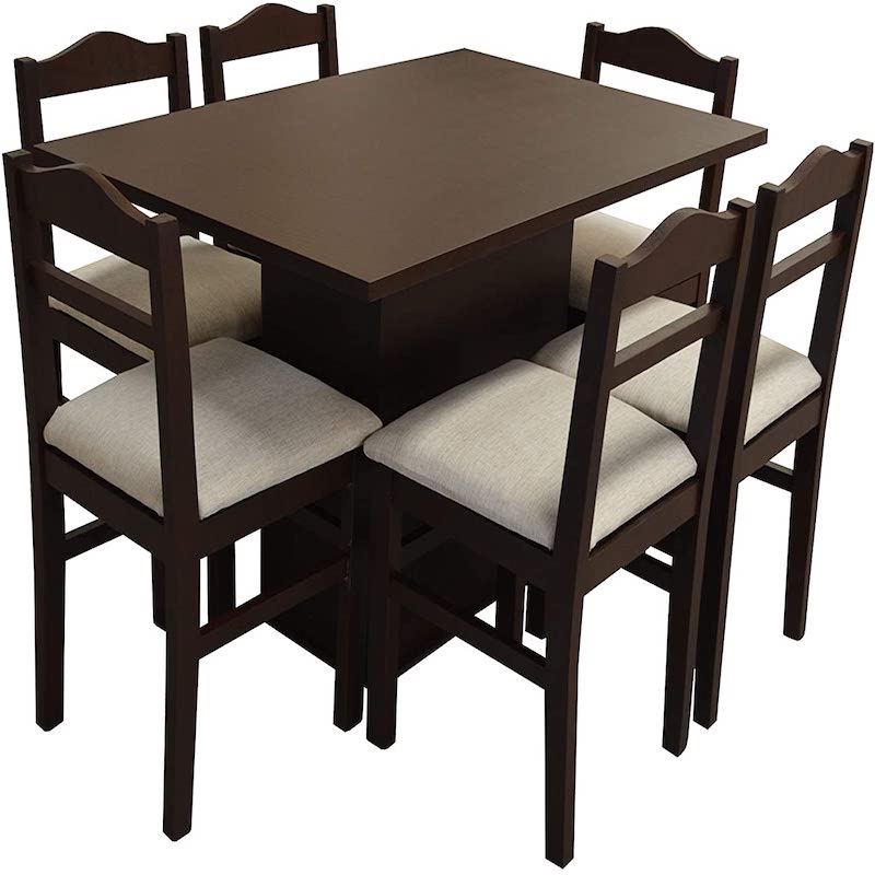 Set de Comedor Eco - 6 sillas, MDF, Comedor Moderno, Silla Moderna, Mesa de Comedor