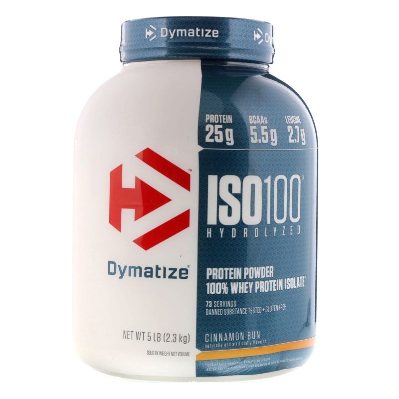 Proteína Iso 100, sabor a Rollo de Canela, 5 libras, Dymatize.