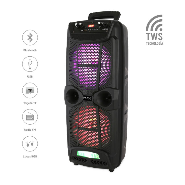 Bafle 2x8" Iron Select Sound BT1708 con Tws, Bluetooth