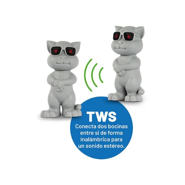 Bocina Bluetooth MISIK MS240 Gato Blanco TWS USB y Radio FM