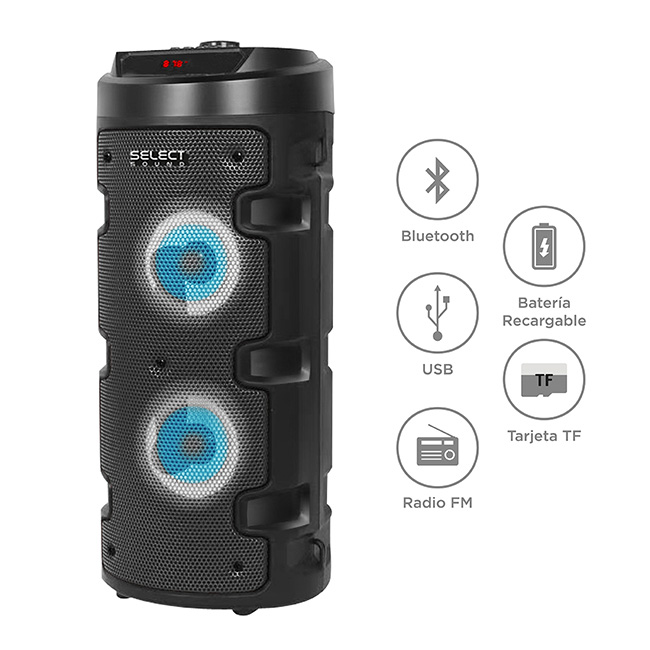 Bafle 2x6" Power Tower Select Sound BT1908 Con Tws Bluetoot