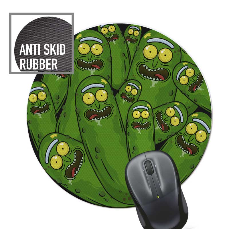 MOUSE PAD, DISEÑO INCREIBLE PEPINILLOS RICK Y MORTY, BASE ANTIDESLIZANTE 20 CM HEROE SHOP