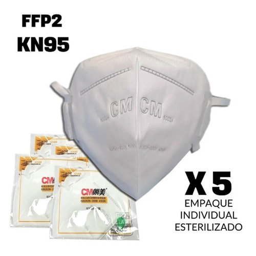 Kit 5 Piezas Respirador Mascarilla Cubrebocas Ffp2 Kn95