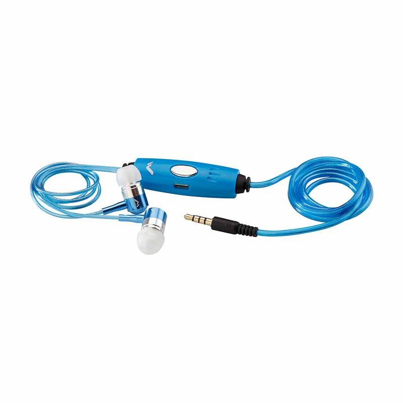 AudÃ­fonos Manos Libres con Luz LED en el Cable en Color Azul