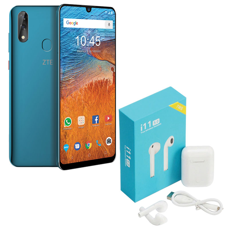 Celular Zte Lte Blade V10 32Gb Color Verde Telcel Y Llévate Unos Audífonos Inálambricos De Regalo