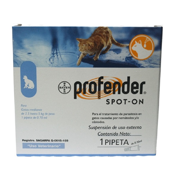 Desparasitante Profender Uso Tópico Gato Mediano 2.5 - 5kg