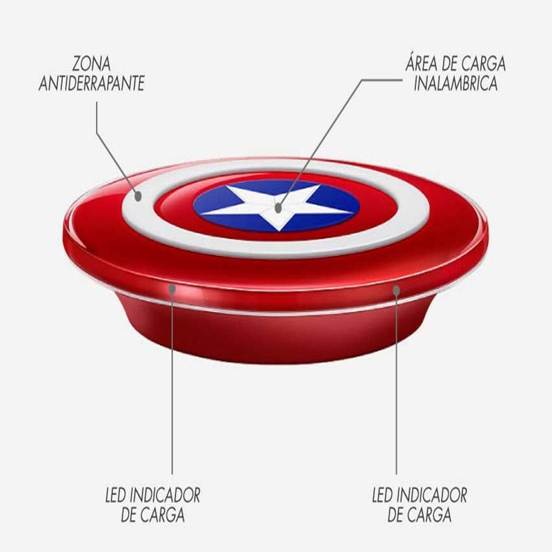 Cargador Inalámbrico Qi Capitan America 