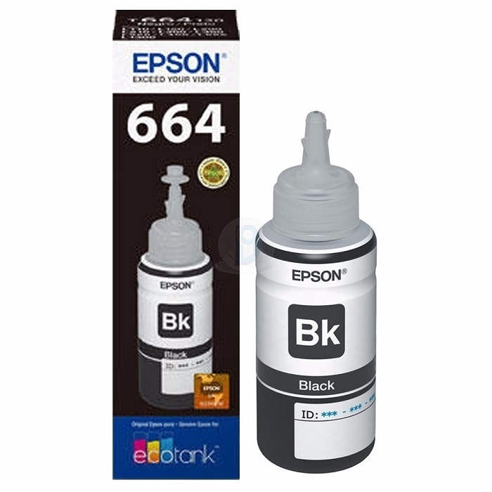 Tinta Epson 664 color Negro, 70ml, Para Serie L T664120-AL