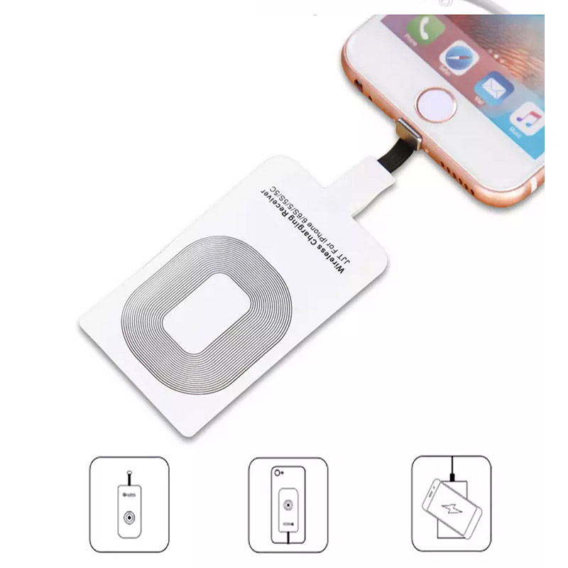 Adaptador Receptor Qi Carga Inalámbrica para iPhone 