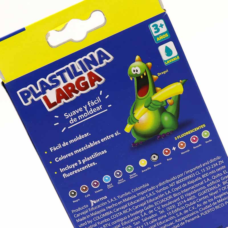 Plastilina Norma 12 Colores Barra Larga 220g