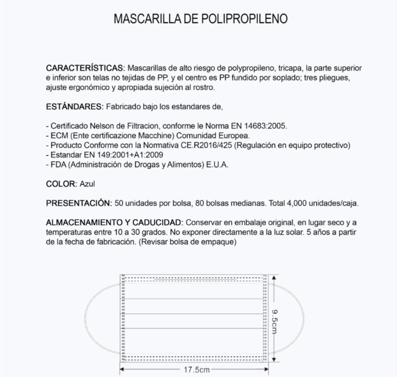 Paquete De 10 Cubrebocas Termosellado 3 Capas Color Azul