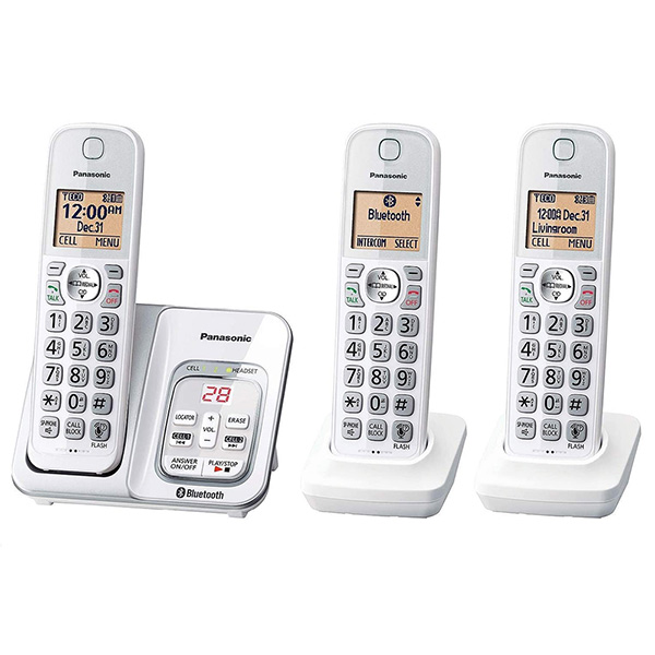 Panasonic KX-TG833SK1 Teléfono Inalámbrico Bluetooth 3 Auriculares Reacondicionado
