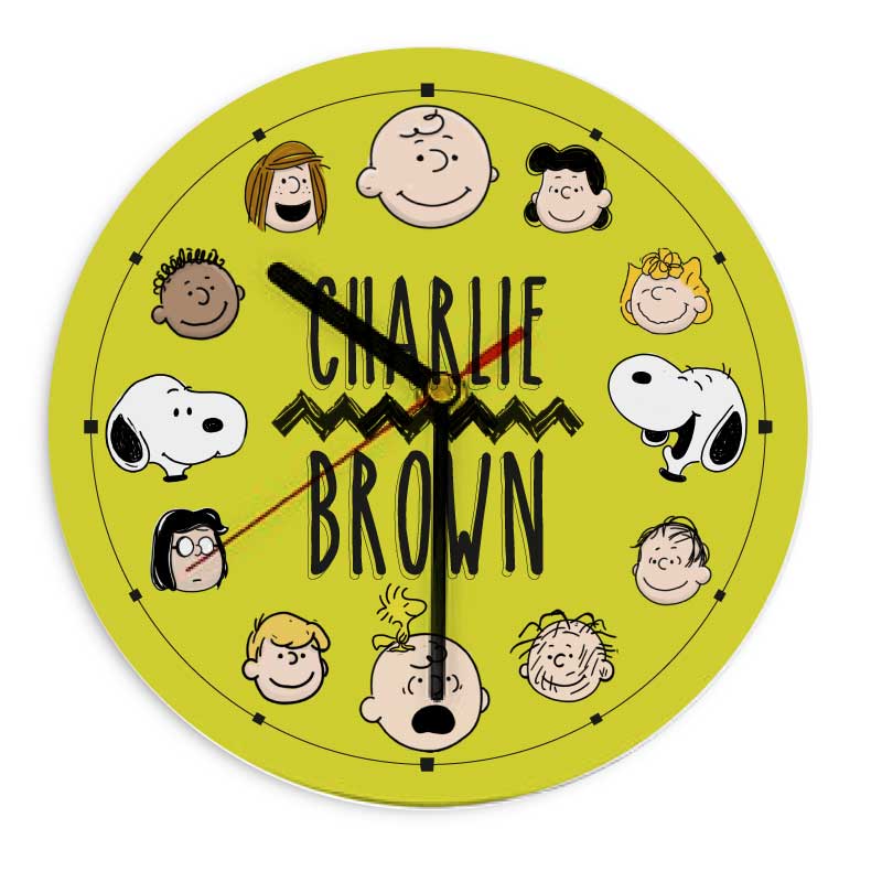 RELOJ DE PARED CIRCULAR DISEÑO CHARLIE BROWN