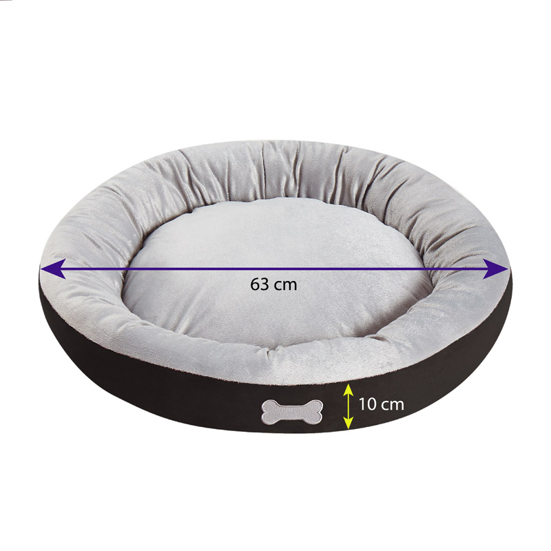 Cama Circular para Mascotas (Perro, Gatos), cómoda, suave y resistente a las manchas. Marca Barks & Bones