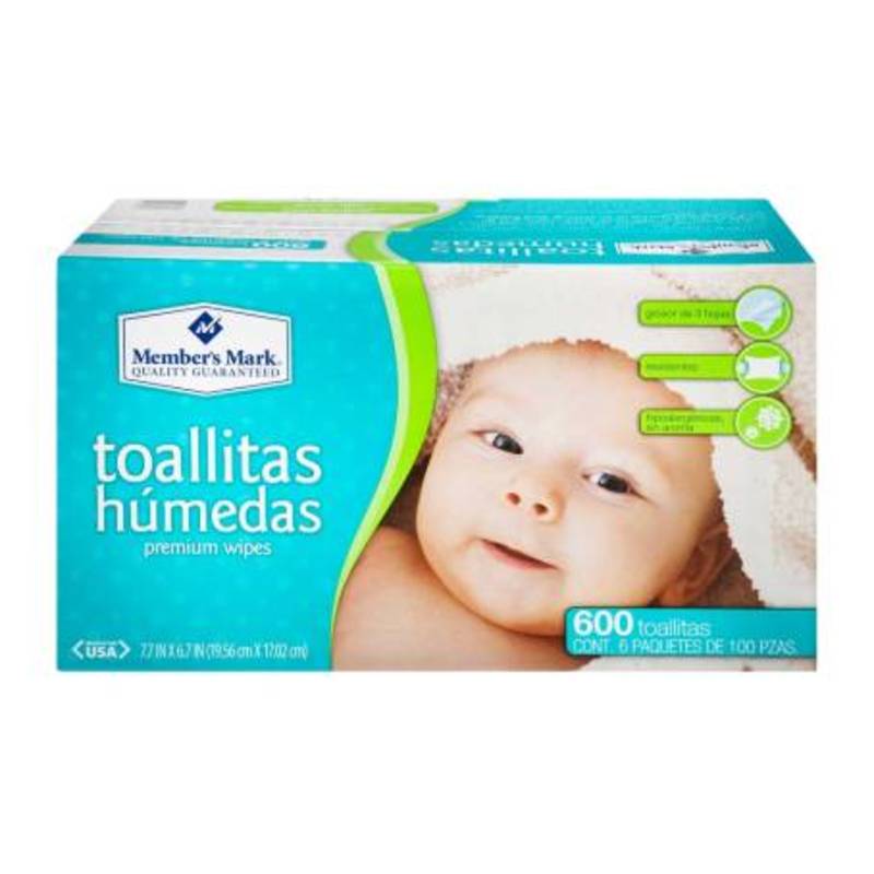 Toallitas húmedas Member's Mark 6 paquetes de 100 pzas