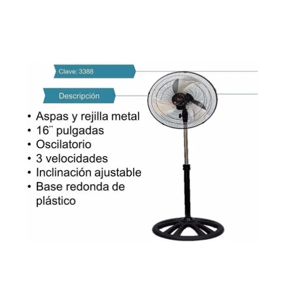 Ventilador Pedestal Piso 16 Pulgadas 