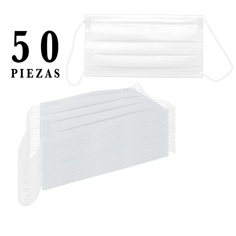 Cubrebocas Tapabocas 3 Capas Termosellado Desechable 50 pcz