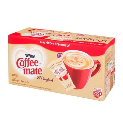 Sustituto de Crema Coffee Mate Nestlé 200 pzas de 4 g