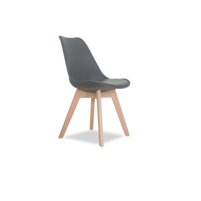 2 Sillas eames Cross Wood con cojin en asiento y patas madera
