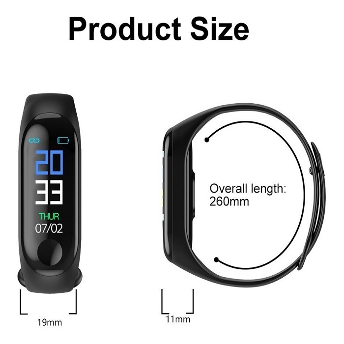 Smart Band Watch Inteligente Very Fit Pro M3 Negro 