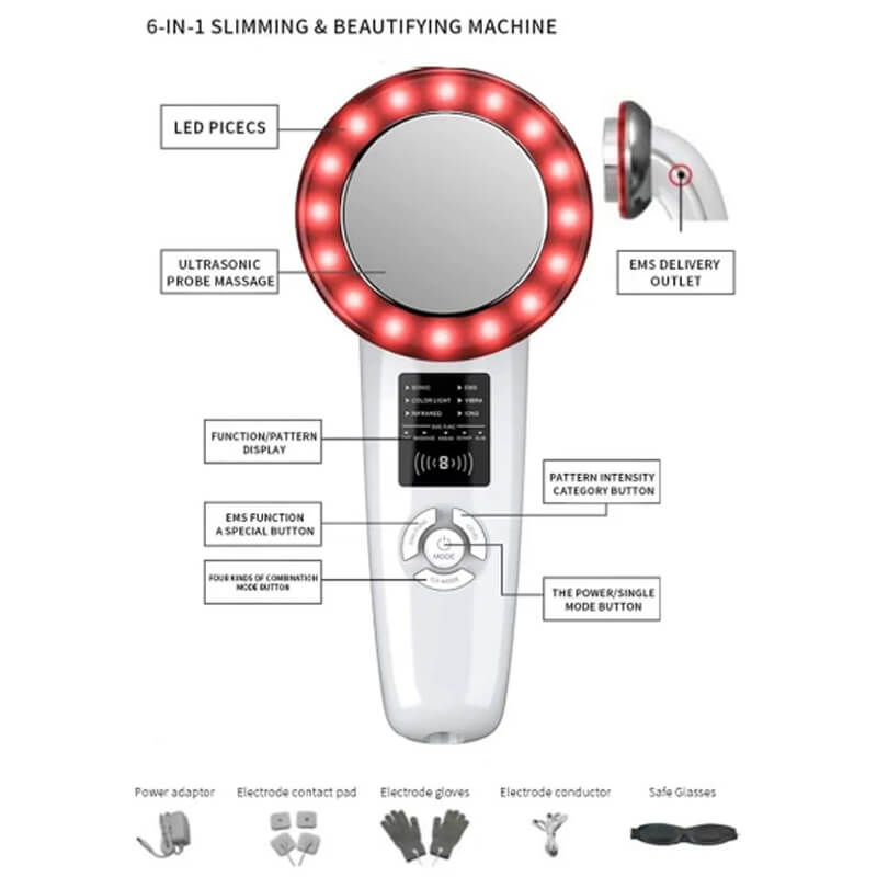 Cavitación Ems Goodwind Quema Grasa Cavitador 6 En 1 Reafirmante Alta Frecuencia