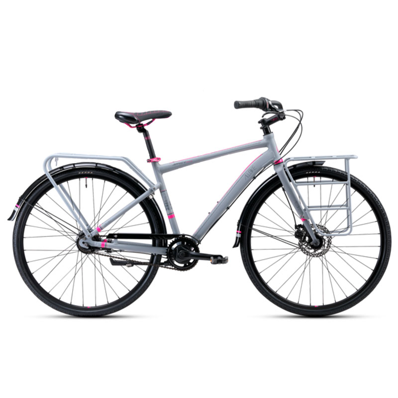 BICICLETA URBANA ALUBIKE CITY SPICY NEXUS 7V. GRIS/ROSA T-S
