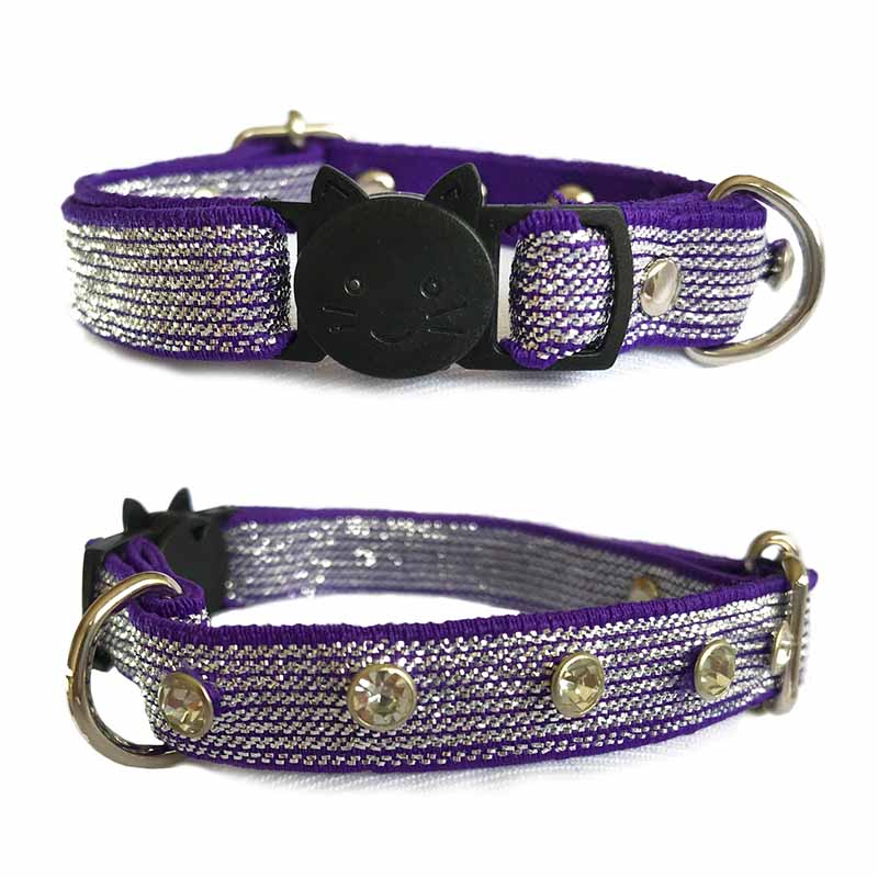 Collar Para Gato Con Incrustraciones Tipo Brillantes