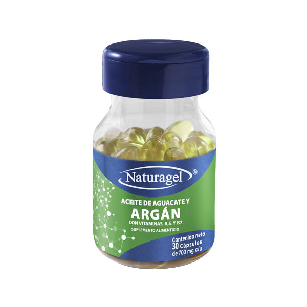 Aceite de Argan, Aceite de Aguacate, Vitaminas E,A, Biotina Naturagel