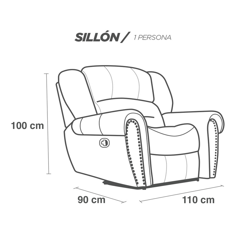 Sillon Reclinable de Piel Genuina Oxford - ConfortoPiel