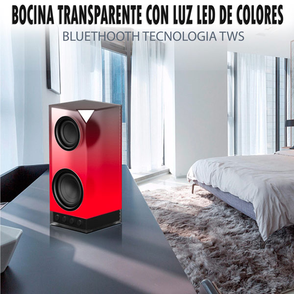 Kk Bocina Transparente Con Luz Recargable Wireless Bass M6