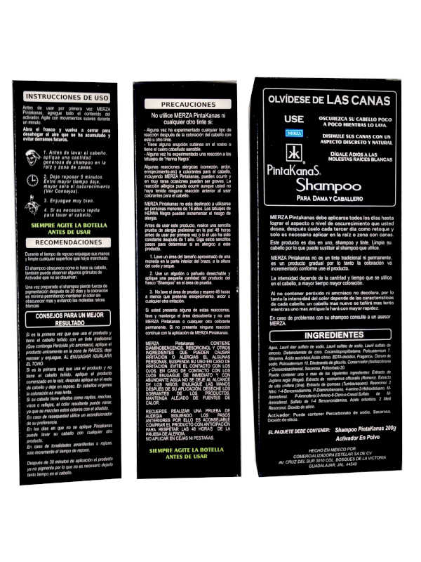 Merza Pintakanas Shampoo Para Canas Oscurece Gradualmente Oscuro