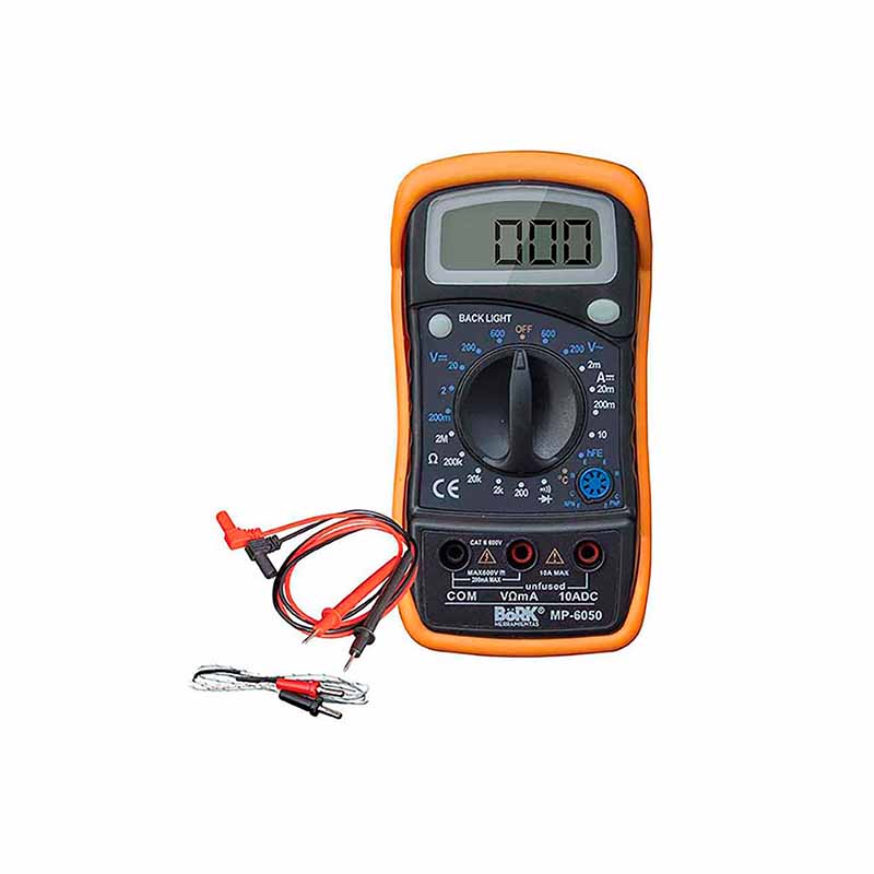 Multi­metro digital pantalla LCD con alarma y probador de frecuencia MP-6050