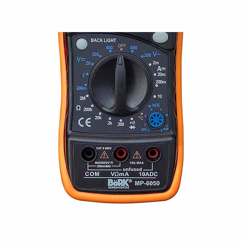 Multi­metro digital pantalla LCD con alarma y probador de frecuencia MP-6050